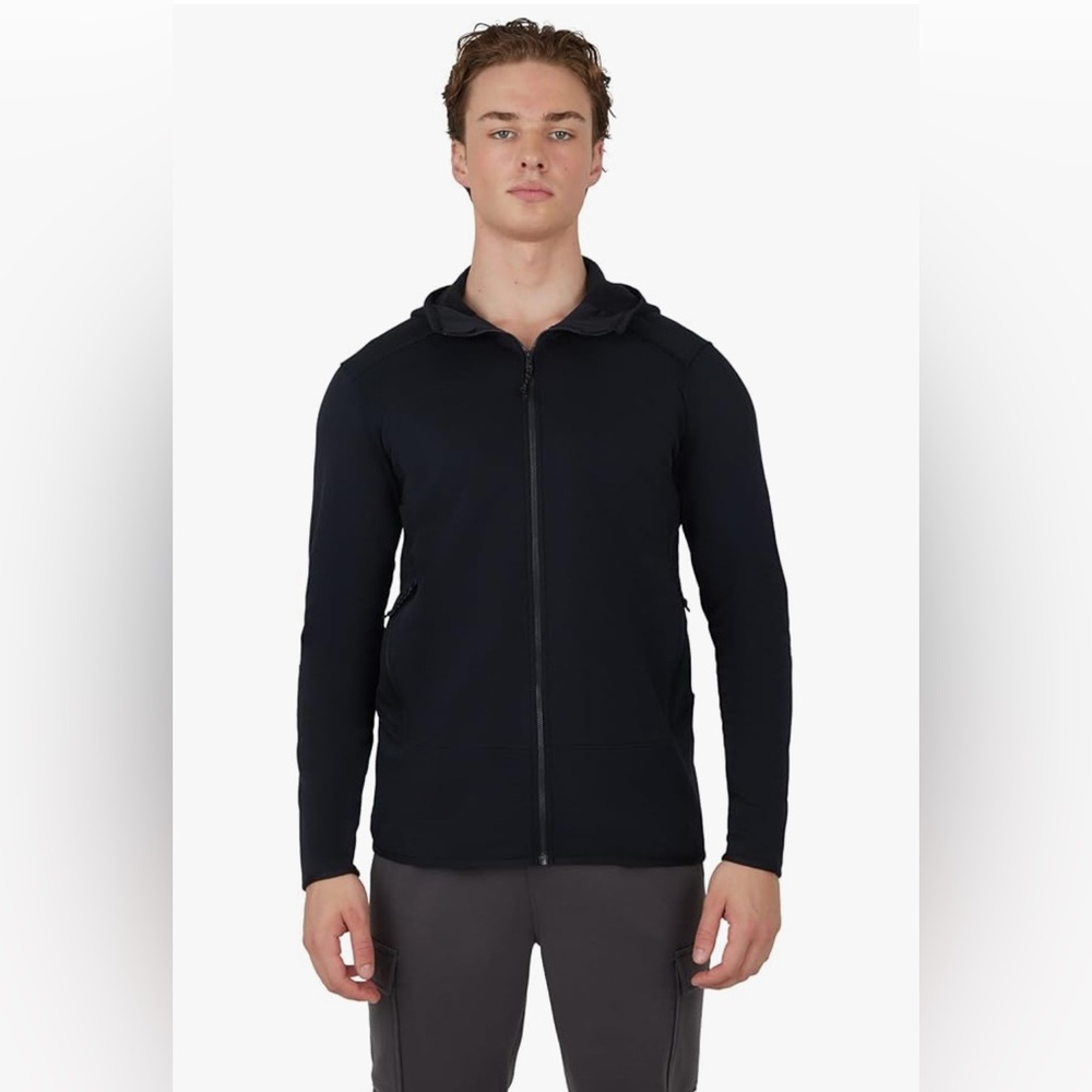 NWT 90 Degree by Reflex Men's Black Full-Zip Fleece Jacket - Medium